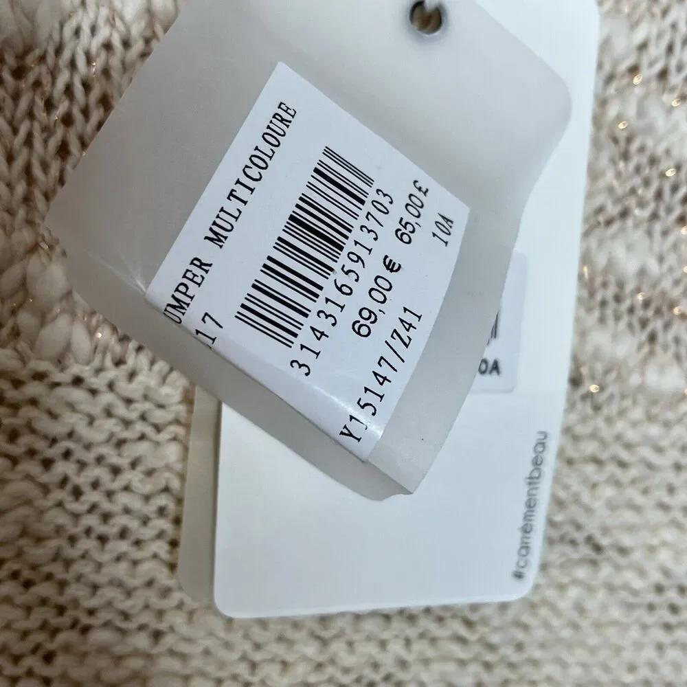 Carrement Beau Oversized Sleeveless Sweater Cream Girls 10 Boho